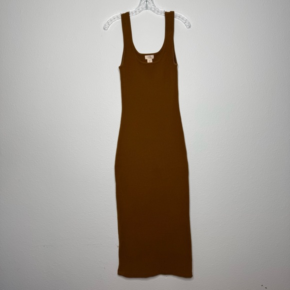 Camila Coelho Camel‎ Colored Ribbed Sweater Tank Maxi Dress Size S - Hemmed - Picture 1 of 11